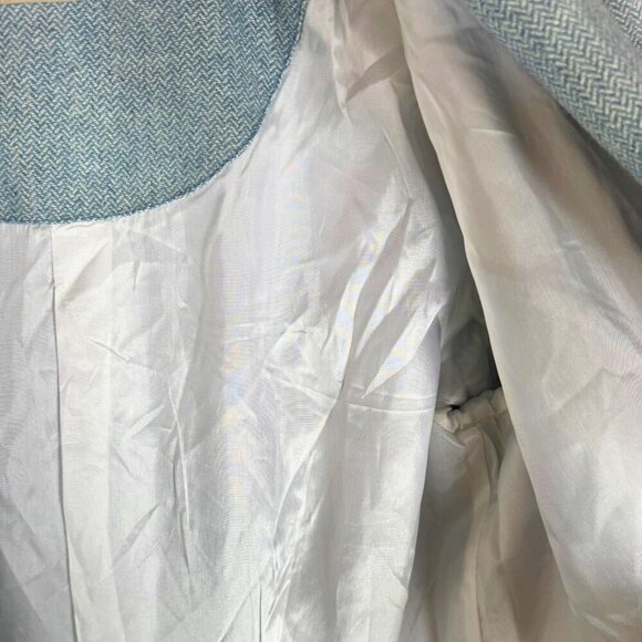 Gianfranco Ferre Wool Cashmere Herringbone Coat 46 IT Light Blue Double Breasted - Picture 8 of 10